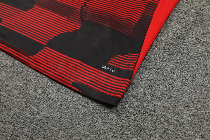 2024/2025 Player Edition AC Pre-Match Jersey Red Camouflage Edition Half-zip training suit Football Jersey