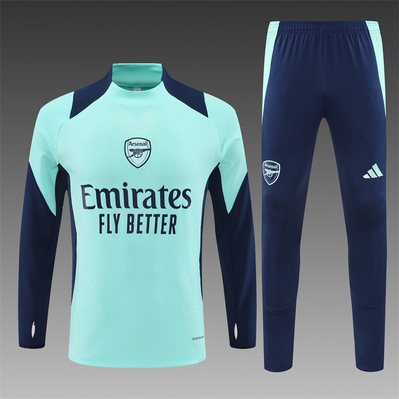 2024/2025 Players Edition Arsenal Pre Match Lake Blue Half-zip training suit Football Jersey