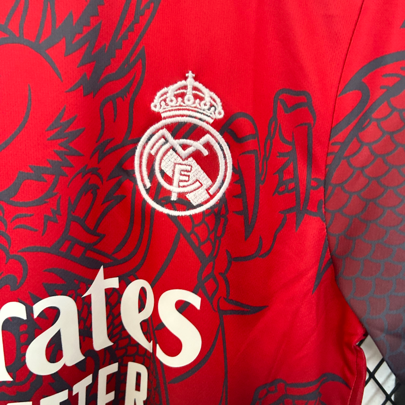 2025/2026 Real Madrid Dragon Red Fan Edition Football Shirt