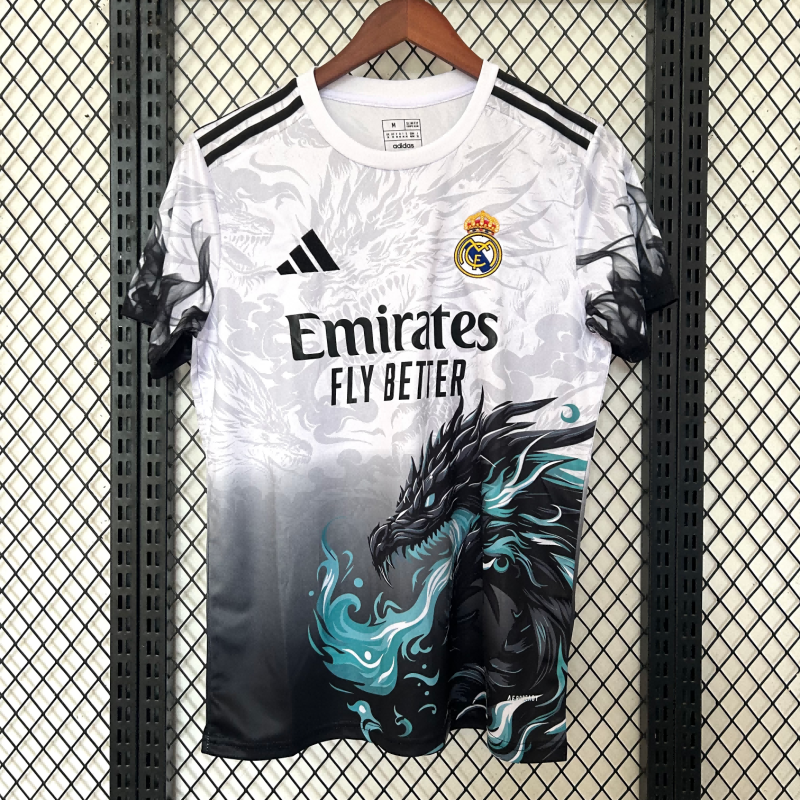 2025/2026 Real Madrid Dragon White Fan Edition Football Shirt
