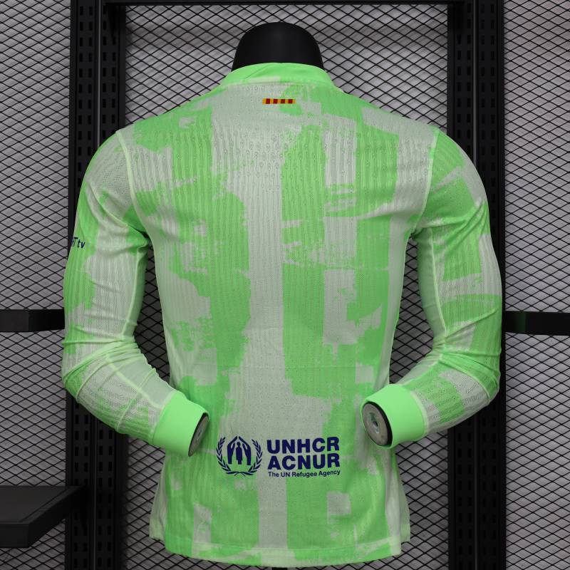 2024/2025 Player Edition Barcelona Green Long Sleeve Football Jersey