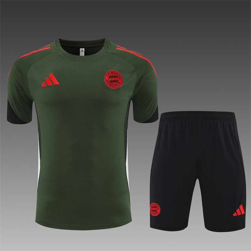 2025/26 short-sleeved Bayern green training suit (Kids Size)