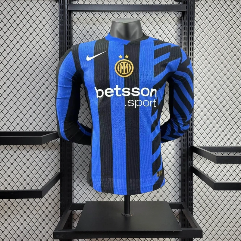 2024/2025 Long Sleeve Player Version Inter Milan Home Football Shirt