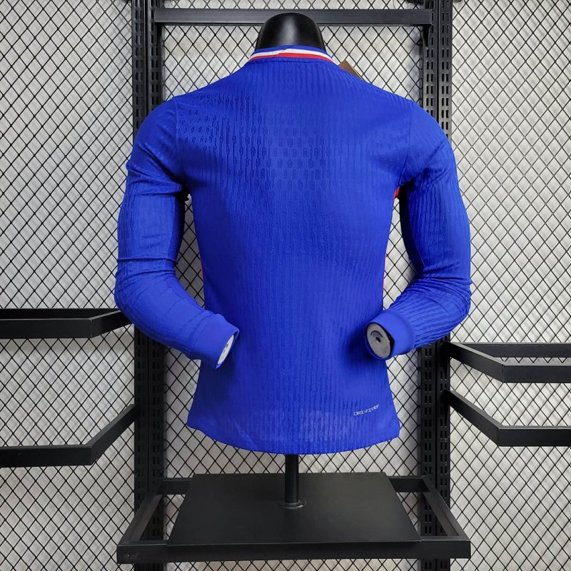 2024 Player Version Long Sleeve France Home Football Shirt