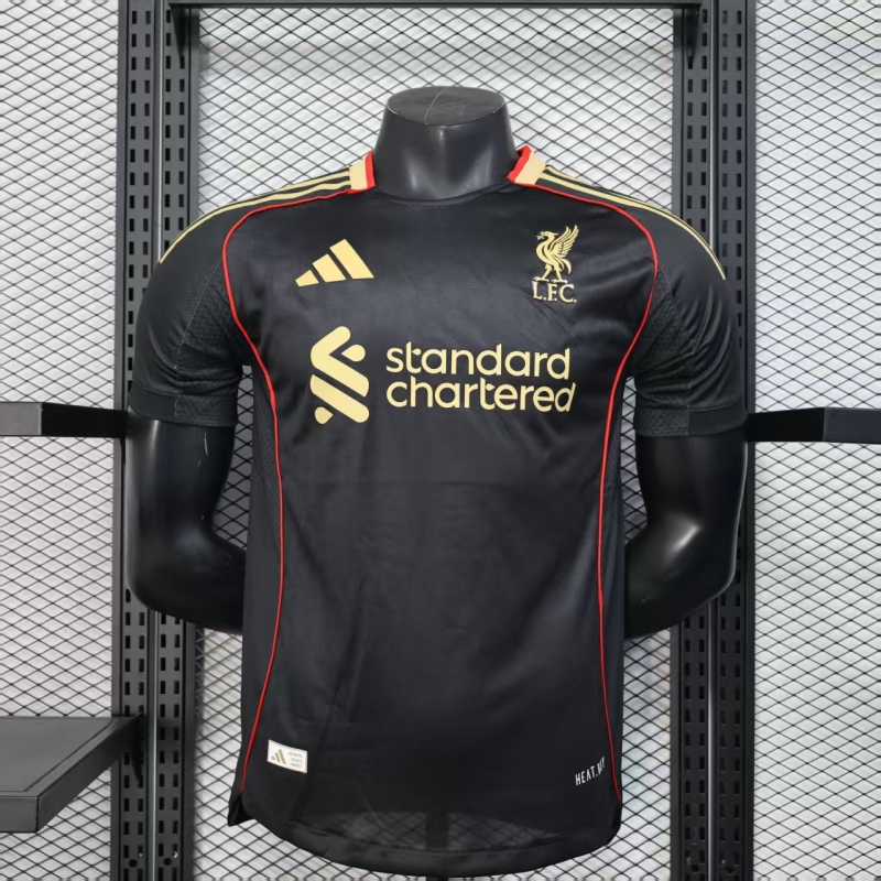 2025/26 Liverpool FC Second Away Black Player Edition Football Shirt