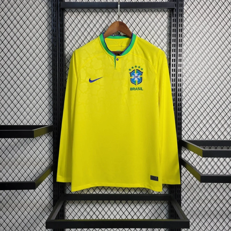 2022 Long Sleeve Brazil Home Football Shirt