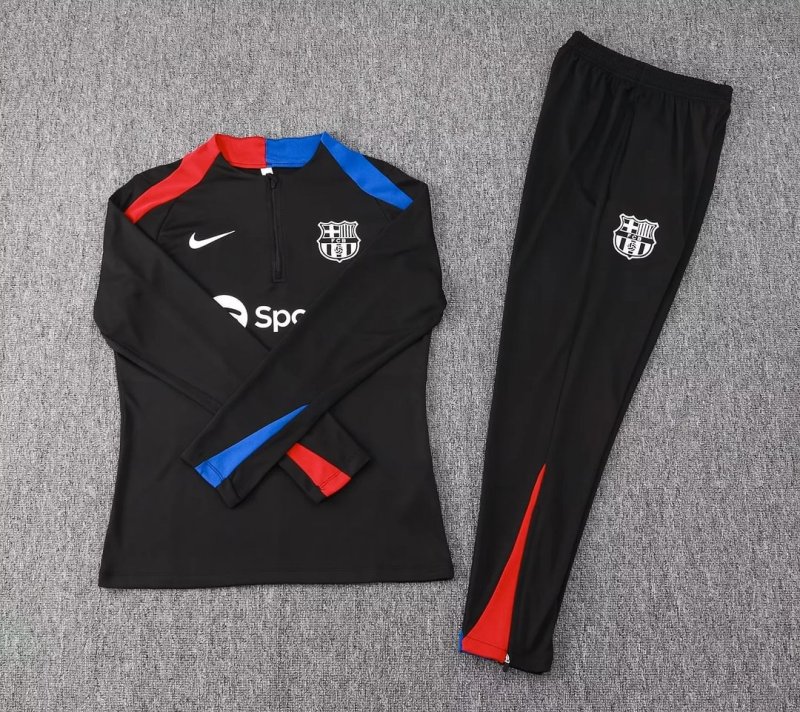 2024/2025 Barcelona Half-Pull Training Suit Black Football Shirt