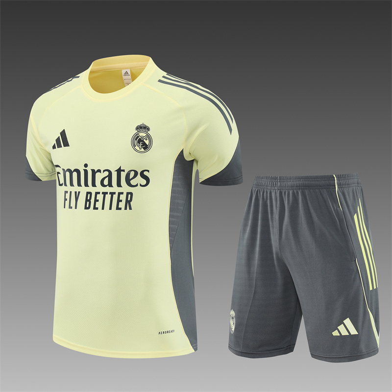 2025/26 short sleeve Real Madrid yellow training suit