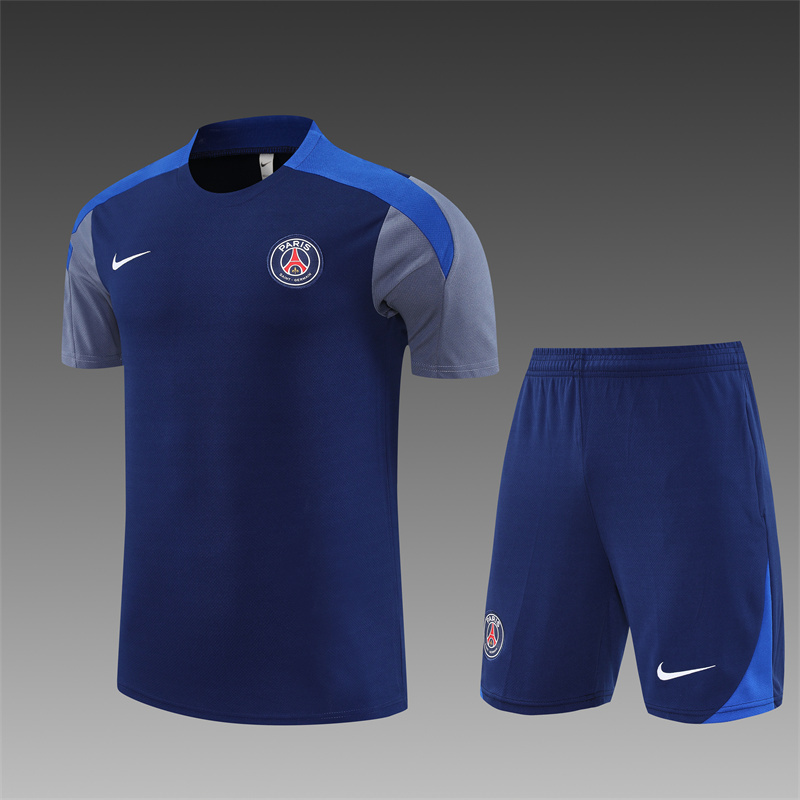 2025/26 Short Sleeve Paris Royal Blue Training Suit (Kids Size)