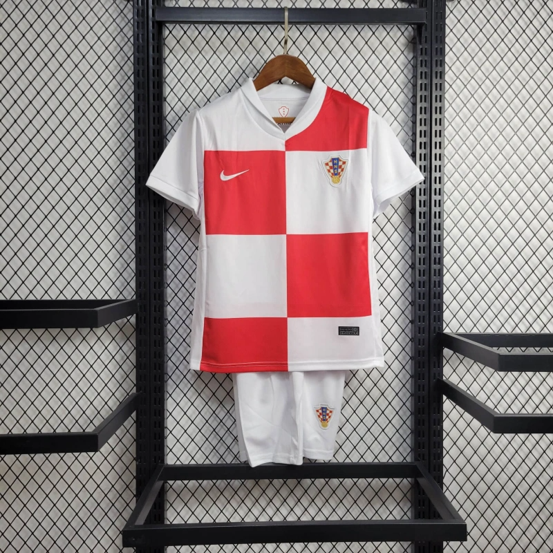 2024 Croatia Home Football Shirt Kids
