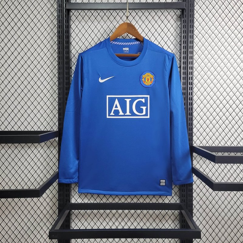 2008/2009 Vintage Long Sleeve Manchester United 3rd Away Football Shirt