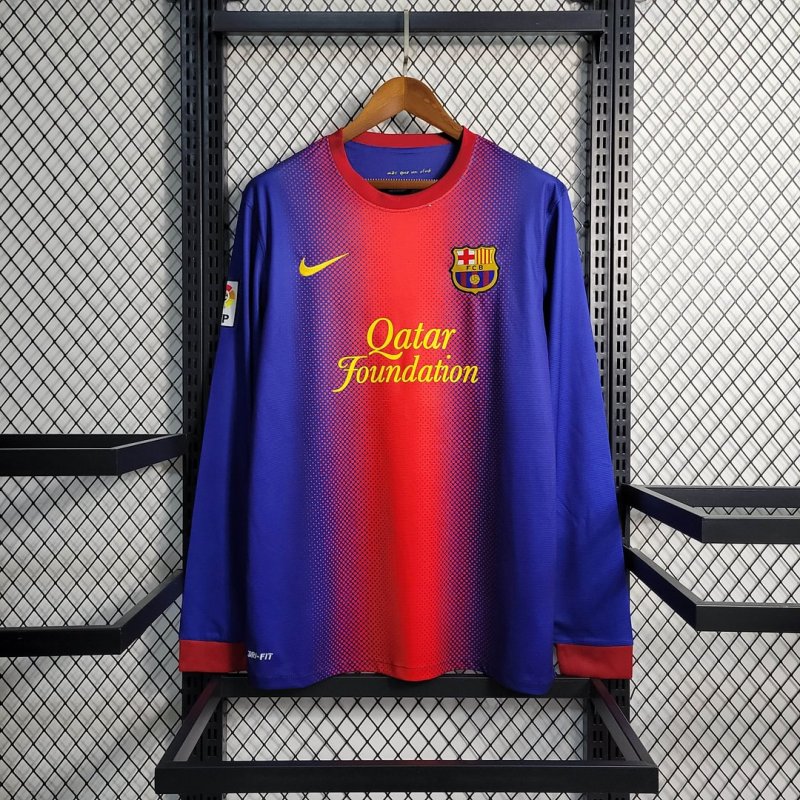 2012/2013 Retro Long Sleeve Barcelona Home Football Shirt