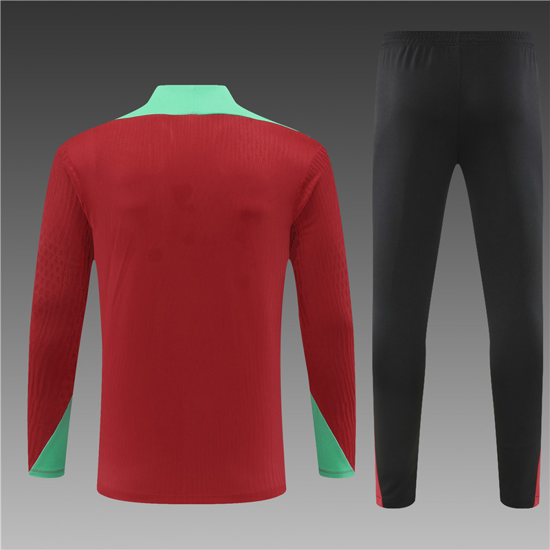 2024/2025 Jersey Edition Portugal Prematch Jersey Red Half-zip training suit Football Jersey