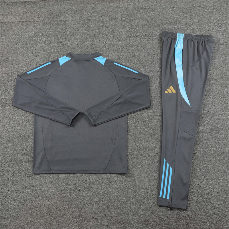 2024/2025 Player Edition Argentina Pre-match Dark Grey Half-zip training suit Football Jersey