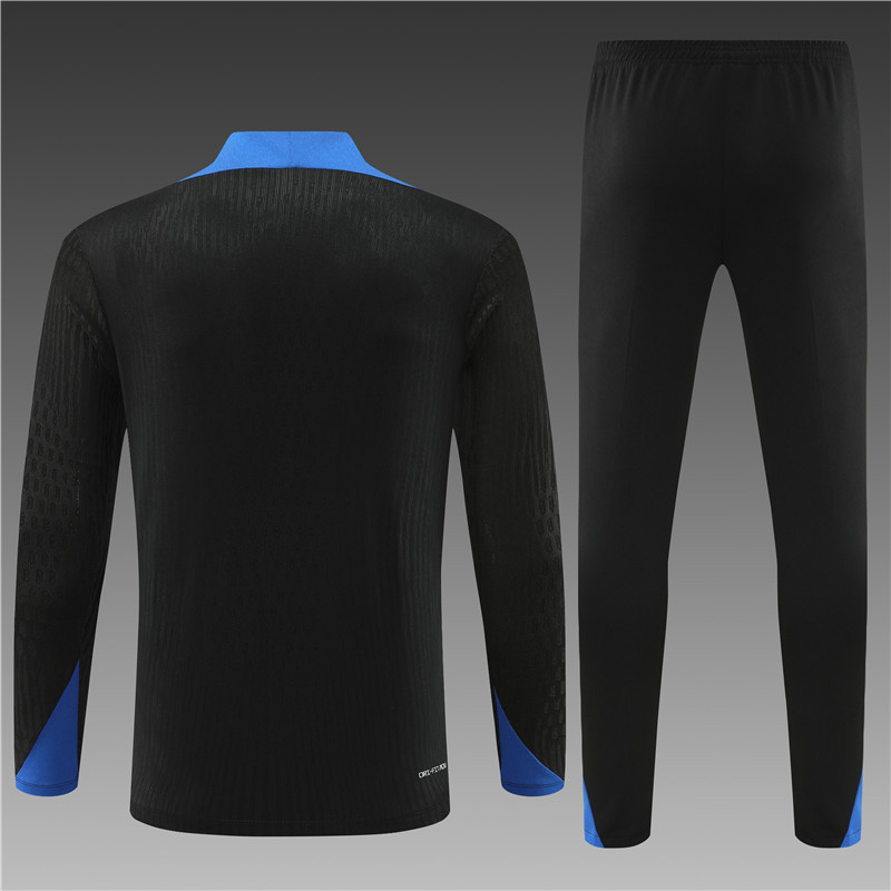 2024/2025 Player Edition Netherlands Pre-Match Jersey Black Half-zip training suit Soccer Jersey