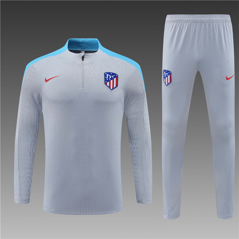 2024/2025 Players Edition Atletico Grey Half-zip training suit Half-zip training suit Football Jersey