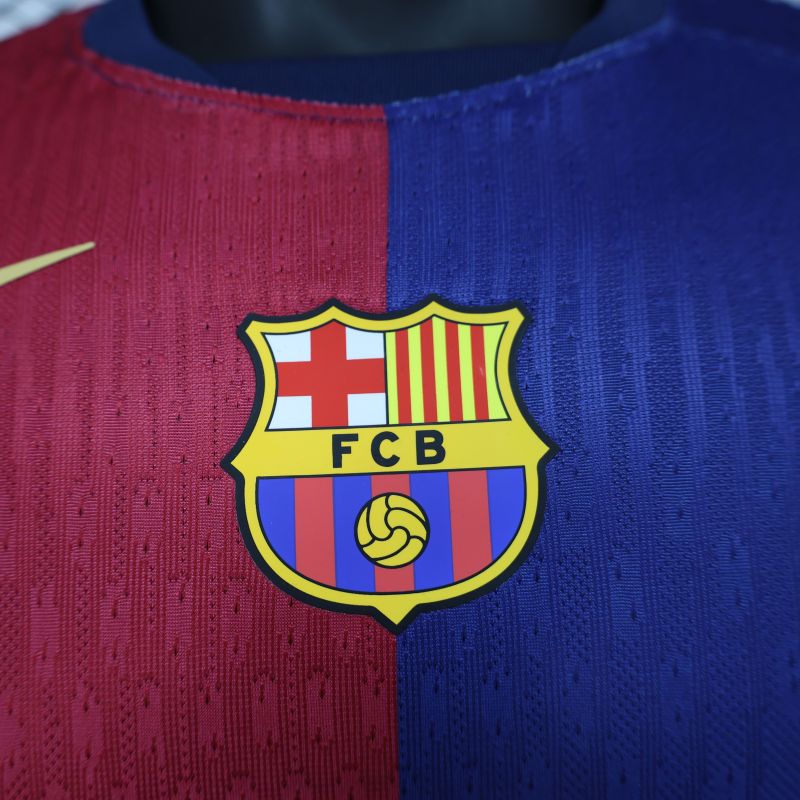 2024/2025 Player Edition Barcelona Home Long Sleeve Football Jersey