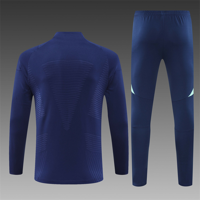 2024/2025 Players Edition Arsenal Pre-Match Royal Blue Half-zip training suit Football Jersey