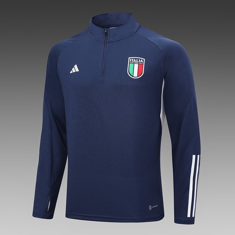2023 Italy Half-Pull Training Suit Sky Blue Football Shirt