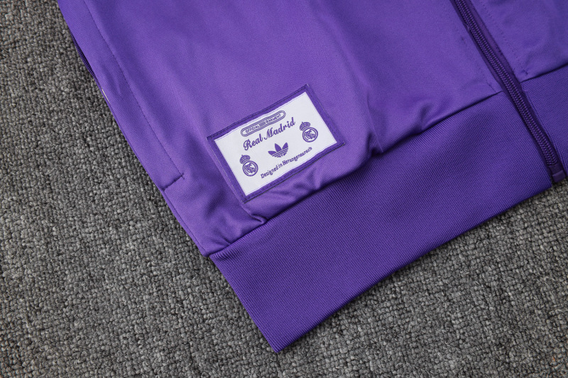 2025/26 Real Madrid Purple Retro Edition Full Zip Long Sleeve Suit