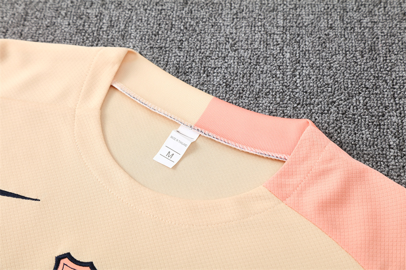2025/26 short-sleeved Barcelona beige training suit