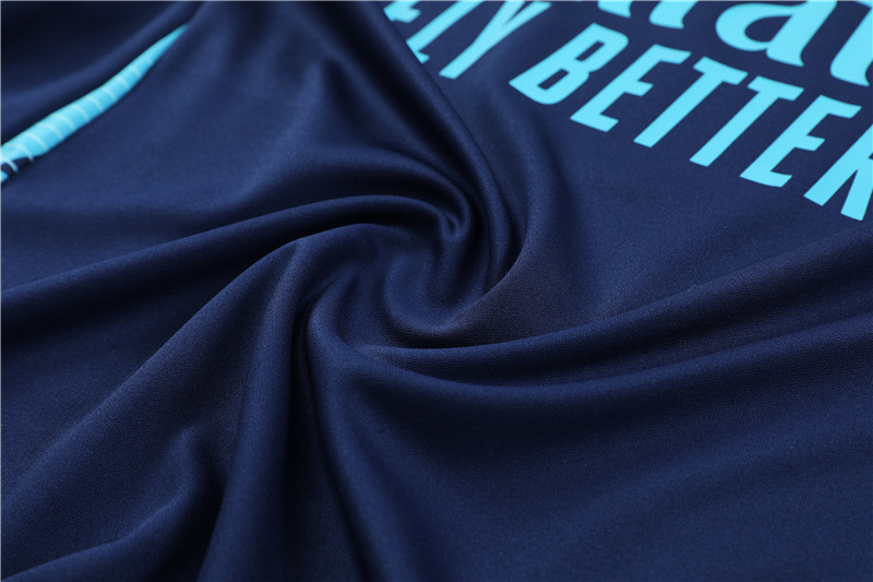 2024/2025 Players Edition Arsenal Pre-Match Royal Blue Half-zip training suit Football Jersey