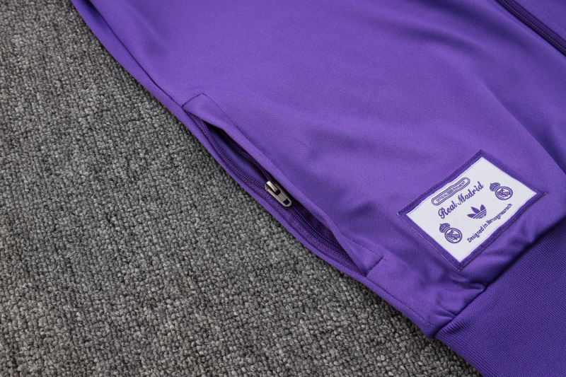 2025/26 Real Madrid Purple Retro Edition Full Zip Long Sleeve Suit