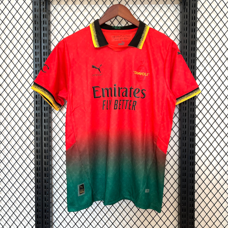 2024/2025 AC Milan Third Away Red and Green Football Shirt