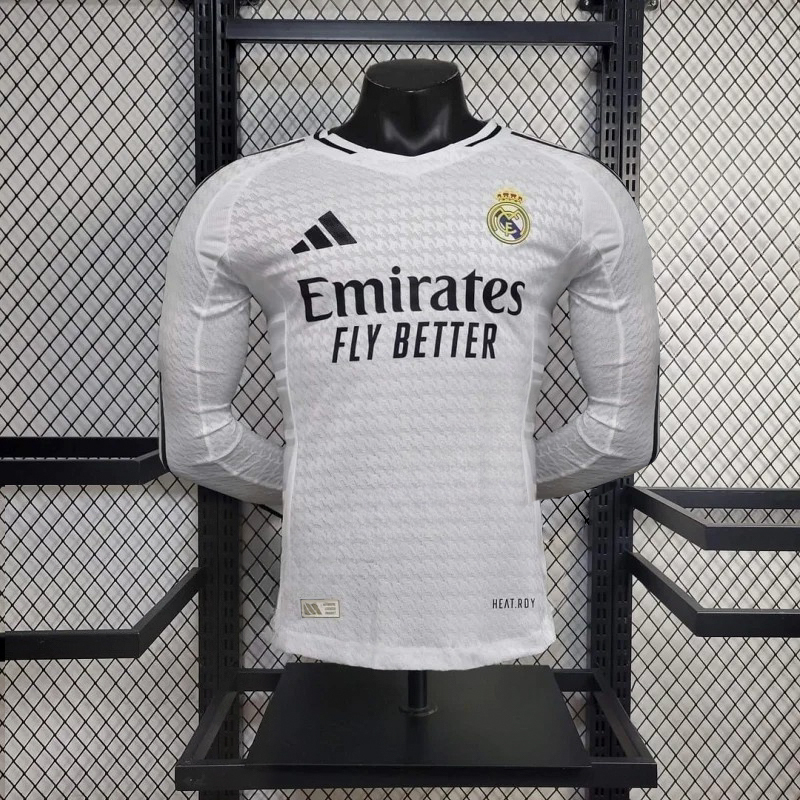 2024/2025 Long Sleeve Player Version Real Madrid Home Football Shirt