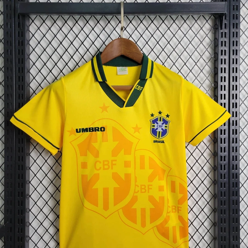 1994 Retro Brazil Home Football Shirt Kids