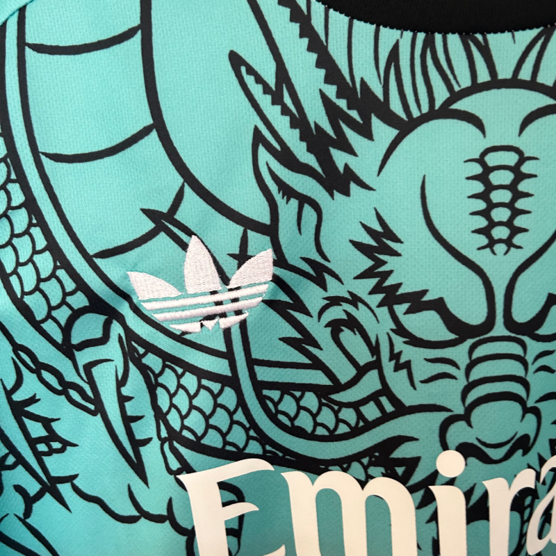 2025/2026 Real Madrid Dragon Dark Green Red Fan Edition Football Shirt