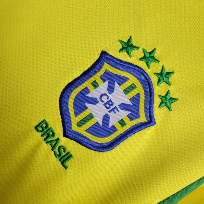 2002 Retro Brazil Home Football Shirt Kids