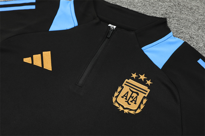 2024/2025 Player Edition Argentina Pre-match Black Half-zip training suit Football Jersey