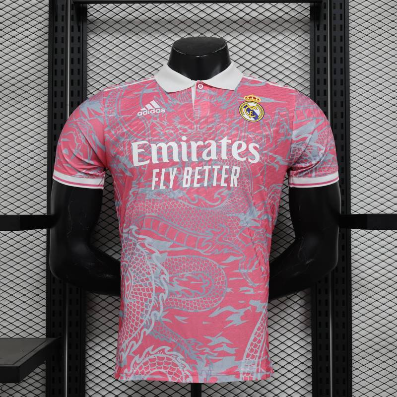 2024/2025 Player Edition Real Madrid Dragon Pink Football Jersey