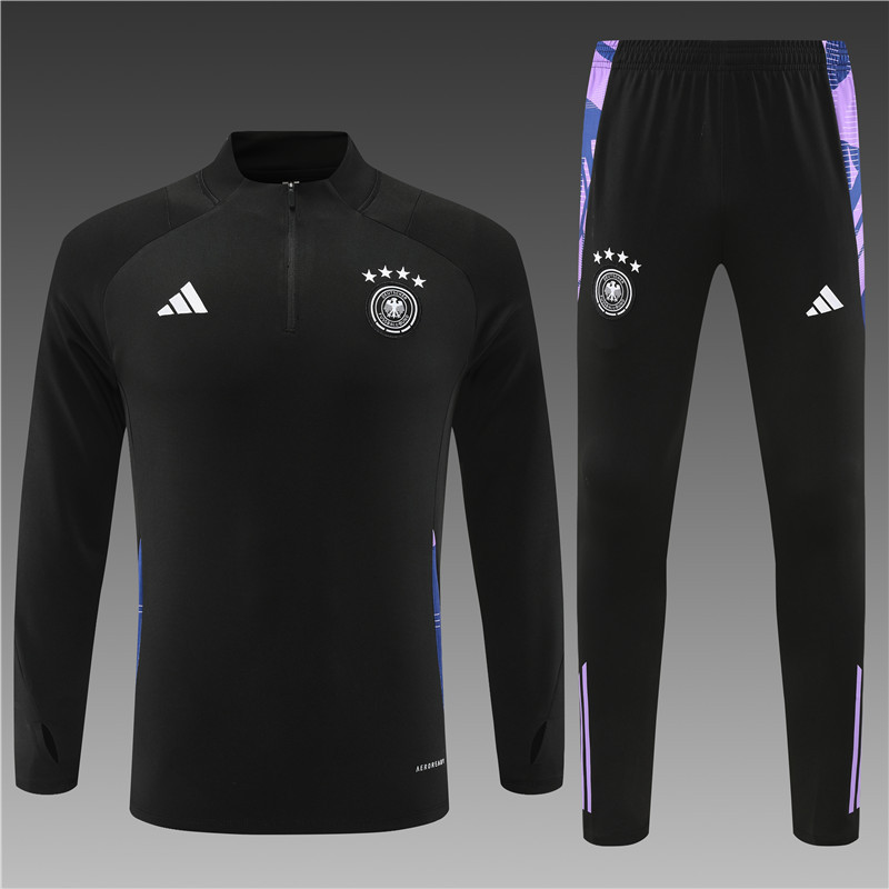 2024/2025 Player Edition Germany Pre-Match Jersey Black Half-zip training suit Football Jersey