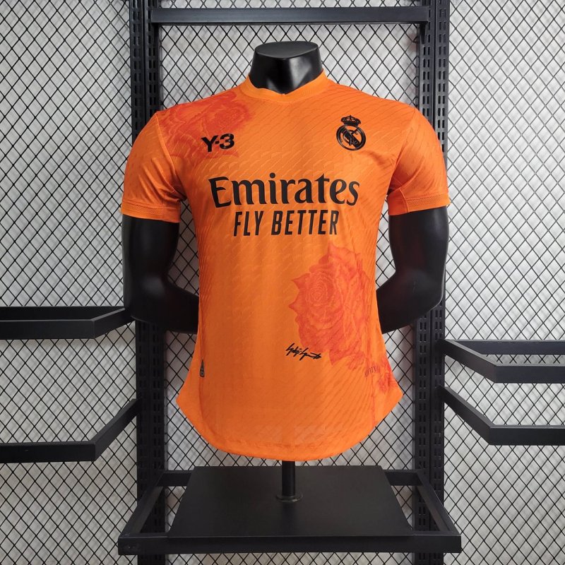 2024/2025 Player Version Real Madrid Y-3 Special Edition Orange Football Shirt