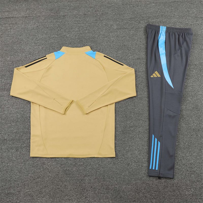 2024/2025 Players Edition Argentina Pre-Match Gold Half-zip training suit Football Jersey