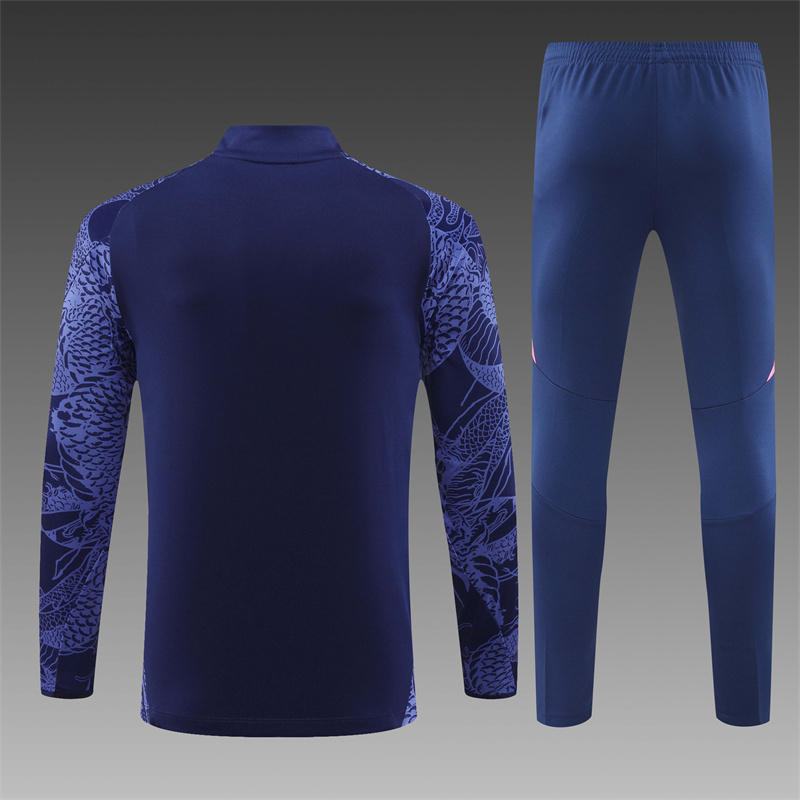 2024/2025 Player Edition Real Madrid Pre-Match Jersey Royal Blue Special Edition Half-zip training suit Football Jersey