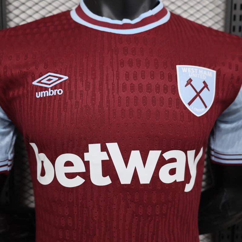 2024/2025 Player Edition West Ham United Jujube Red Football Jersey