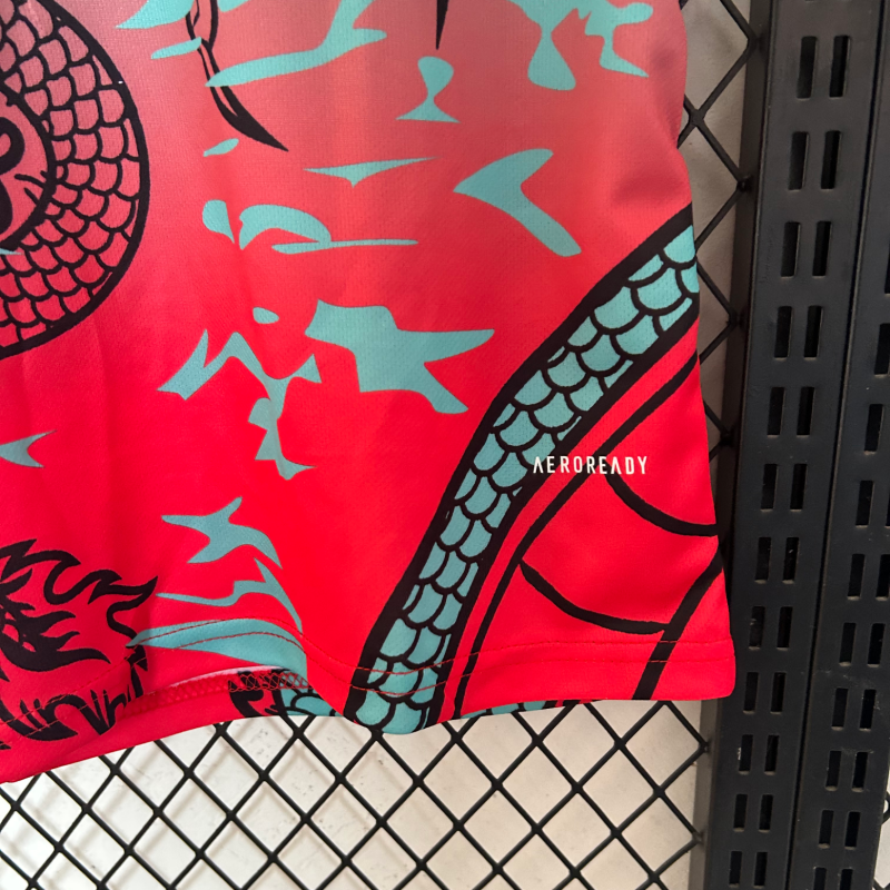 2025/2026 Real Madrid Dragon Dark Green Red Fan Edition Football Shirt