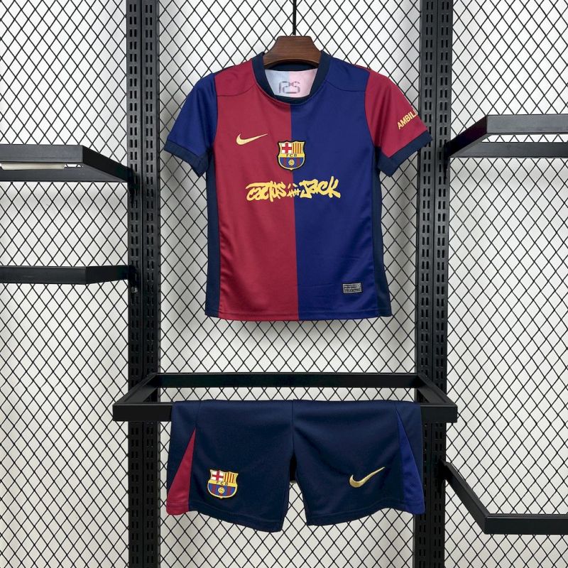 24/25 Limited Edition FC Barcelona x Travis Scott Men’s Home Jersey（Kids Size）