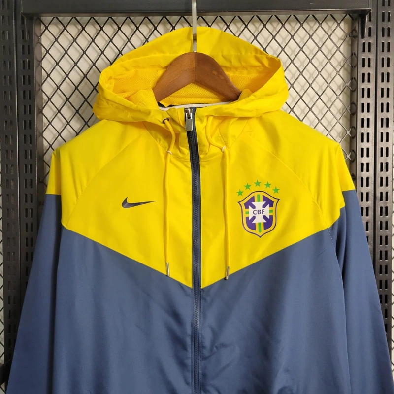 2023/2024 Brazil Windbreaker（Yellow-Grey）Football Shirt