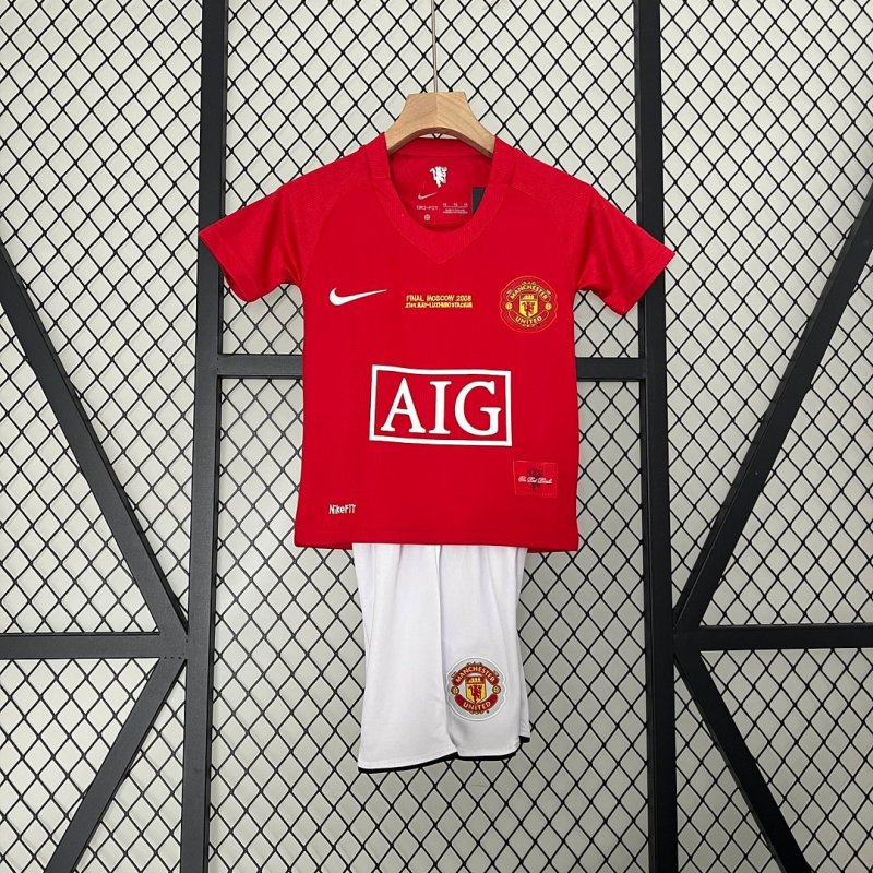 2007/2008 Retro Manchester United Home Football Shirt Kids Size
