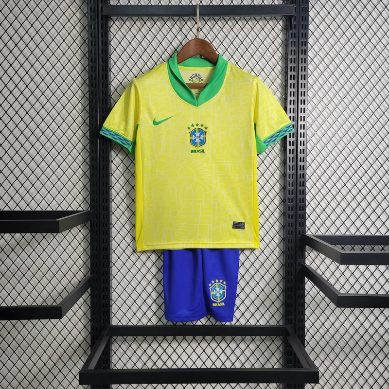 2024 Brazil Home Football Shirt Kids