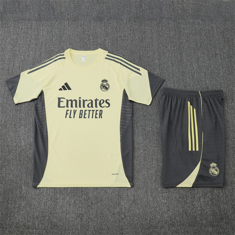 2025/26 short sleeve Real Madrid yellow training suit