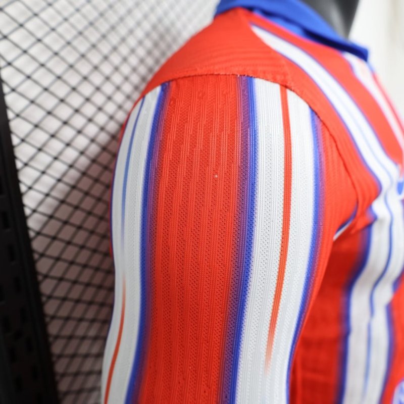 2024/2025 Player Version Long Sleeve Atletico Madrid Home Football Shirt