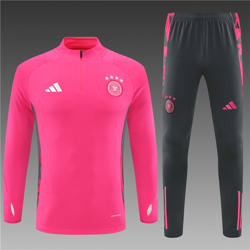 2024/2025 Player Edition Germany Prematch Jersey Pink Half-zip training suit Football Jersey