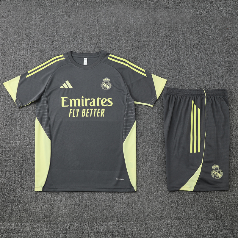 2025/26 short sleeve Real Madrid dark grey training suit