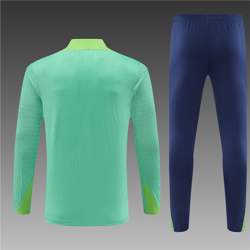 2024/2025 Player Edition Brazil Prematch Jersey Green Half-zip training suit Football Jersey