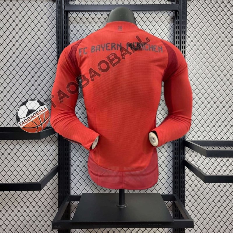 2024/2025 Long Sleeve Player Version Bayern Munchen Home Football Shirt